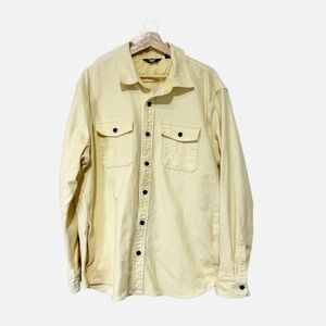Lands' End Men's Yellow Heavy Weight Flannel Button Front Shirt Shacket Size XL